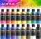 Pixiss Acrylic Paint Set of 16 Colors, 59ml, 2 Fluid Ounce Bottles, Matte Finish Paints